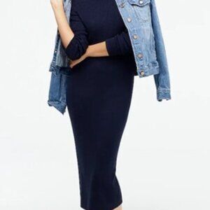 J. Crew Long-sleeve ribbed knit midi dress – New without tags